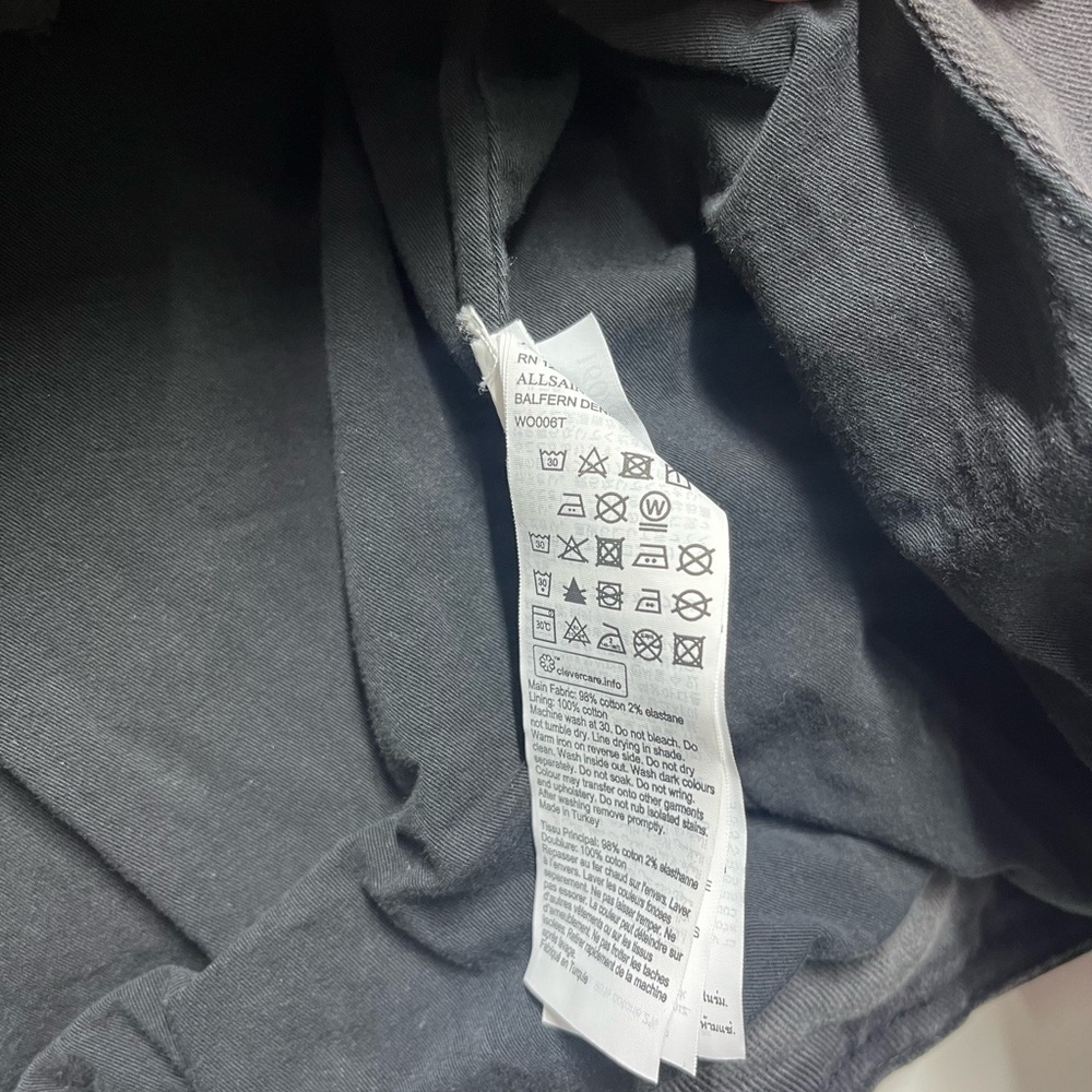NEW NWT All Saints Balfern Denim Biker Jacket in Washed grey size 2 women’s - Picture 9 of 14